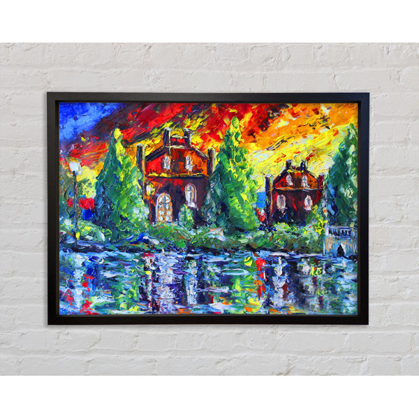 Rosalind Wheeler Red Sky Cottage Einzelner Bilderrahmen Kunstdrucke